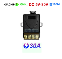 433Mhz Télécommande Sans Fil Commutateur 30A DC 12V 5V 24V 48V 72V 80V RF Relais Récepteur Pour Moteurs Pompes À Eau Lumières Commutateur