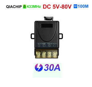 433Mhz không dây điều khiển từ xa chuyển 30A DC 12V 5V 24V 48V 72V 80V RF tiếp nhận cho động cơ máy bơm nước đèn chuyển đổi - Product Image 2