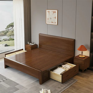 Высокое качество, французская Элегантная классическая конструкция, светло-серый, массивная деревянная рама, арочная изголовье, кровать для салфетки - Product Image 4