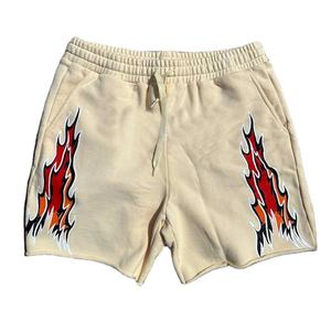 Shorts pour hommes en coton 100% surdimensionnés, de haute qualité, décontractés, vintage, délavés à l'acide, à bords coupés, imprimés personnalisés, séchage rapide - Product Image 2