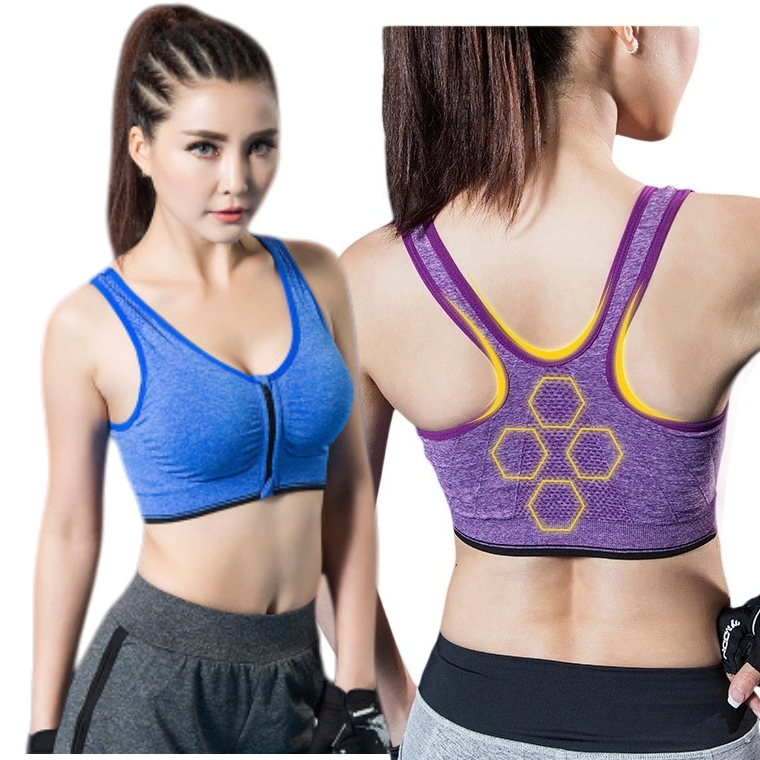 Reggiseno Sportivo Con Chiusura Frontale A Cerniera, Per Donna, Con Coppe Rimovibili, Ideale Per Palestra, Yoga E Corsa