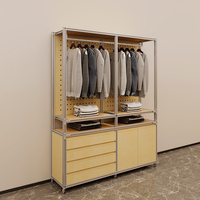 Magasin de vêtements vitrine en aluminium vitrine présentoir et panneau de stockage