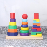 Forme géométrique en bois empileur planche de tri enfants blocs de construction jouets ensemble enfant en bas âge développement de l'enfance jouets pour enfants