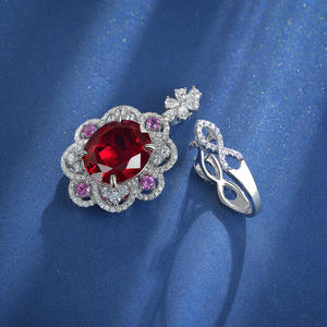 Gran oferta, anillos clásicos, corte ovalado de 5 quilates, circón de alto carbono, anillos y collar de plata de ley 925, joyería de plata al por mayor - Product Image 2