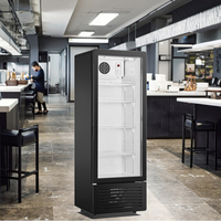 Réfrigérateur vertical à porte vitrée simple LC-310, vitrine réfrigérée commerciale, éclairage LED, 4 étagères réglables