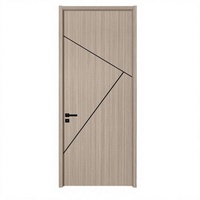 Nouvelle porte intérieure moderne personnalisée en WPC, finition grain de bois durable, étanche et insonorisée, pour salon et hôpital