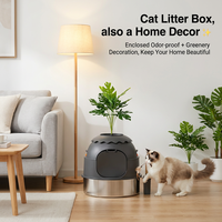 Bac à litière pour animaux de compagnie en acier inoxydable multifonctionnel de haute qualité, antiadhésif, facile à assembler et à nettoyer, bac à litière pour chat, jardinière