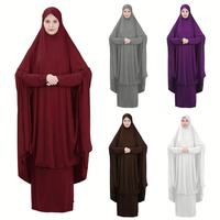 Pakaian Muslim Tradisional Terbaru 10 Warna Baju Arab 2 Setel Terbuka Depan Gaun Hitam Wanita Dubai Abaya