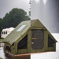 Grande tente de camping gonflable portable Oxford imperméable pour famille avec pompe à air, installation facile, protection UV, conception à une chambre