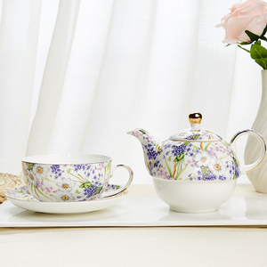 หม้อชาและถ้วยสำหรับหนึ่งคนชาสำหรับหนึ่งชุดกาแฟกาน้ำชาเซรามิก - Product Image 2