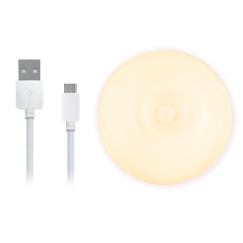 Magnetic USB Rechargeable Bedroom Wall Stairs Cabinet Intelligent Human Body Induction Motion Light Sensor Lamp LED Night Light