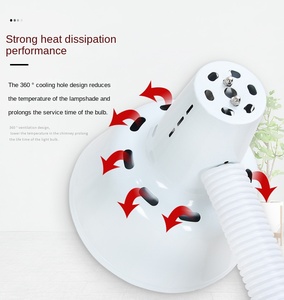 Lâmpada de Aquecimento Elétrica Multifuncional de Terapia Física Infravermelha com Ângulo Ajustável de 360 Graus e Base de Injeção de Água em Plástico e Metal - Product Image 3