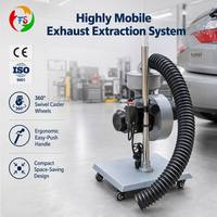 Extractor de Aire Portátil con Certificación CE, con Doble Boquilla en Y y Ventilador sobre Soporte con Ruedas para Garaje o Fábrica