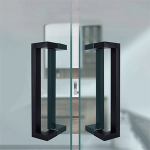 Maniglia per Porta in Acciaio Inox, Lunghezza 60 <span class=keywords><strong>Cm</strong></span>, Tubolare Rettangolare, Spessore Elevato, Antiruggine, per Porte in Vetro - Product Image 4