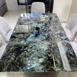 Table à manger rectangulaire de luxe en marbre artificiel <span class=keywords><strong>Dali</strong></span> avec pieds en acier inoxydable, démontable, fabriquée en Chine, haut de gamme, garantie 5 ans - Product Image 2