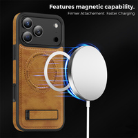 Nouvelle conception, étui de protection magnétique en cuir PU avec support, protection intégrale anti-chute pour téléphone IP17 16 15 14 13 12 11