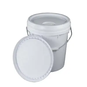 plastic barrel paint bucket 5-20L PP pail white round drum for industrial with plastic/metal handle open top