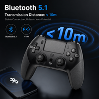 Control Inalámbrico con Efecto Hall para PS5 y PC, Gamepad BT con Batería de 1000mAh, Botones Traseros Programables, Función Turbo Macro