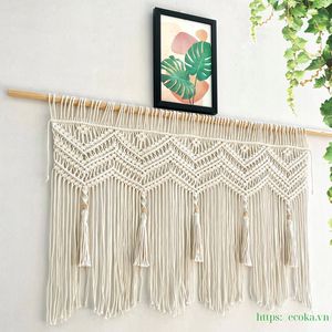 Tapisseries murales en macramé faites à la main personnalisées, art mural, décoration intérieure pour salon, mariage, prix bas - Product Image 2