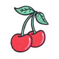 Patch applique brodé de fruits de cerise personnalisé pour la technique de broderie de tissu de jeans de vêtements