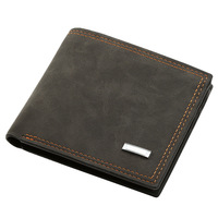 Dompet Pendek Pria Kulit PU Dompet Kasual Pria Tempat Kartu ID Dompet Koin Tas Saku Uang Hitam