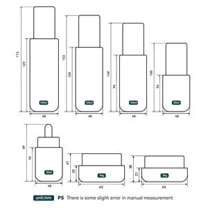 Ensemble complet personnalisé d'emballages cosmétiques en verre transparent : flacon vide pour lotion, sérum, flacon pompe spray, pot à crème, contenant <span class=keywords><strong>cosmétique</strong></span> - Product Image 6