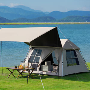 Tente de toit 2-en-1 légère à double couche avec revêtement noir, entièrement automatique, en Oxford, pour 5-6 personnes, idéale pour le <span class=keywords><strong>camping</strong></span> en extérieur et résistante au soleil - Product Image 1