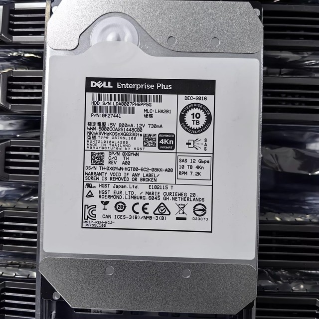9HXK6 D*ell 12TB 7.2K 12Gbps NL SAS 3.5 HDD 512e  Server Hard Disk Hdd Hard Drives
