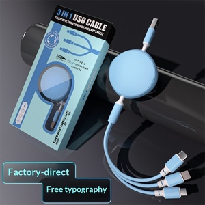 Cable de Datos Retráctil Tres en Uno Macaron, Apto para Teléfonos Tipo-C, 1m, Carga Rápida y Transferencia de Datos - Product Image 2