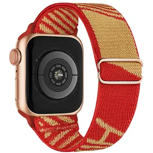Bracelet de montre intelligent en nylon coloré 2024 tissu pour Apple Watch Series Ultra 9 8 7 6 5 Bracelet de montre élastique