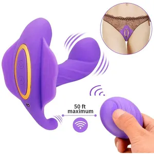 Vibrator Mainan Seks untuk Wanita Dewasa, Mainan Silikon Tahan Air Usb Dapat Diisi Ulang Panas Spot Kupu-kupu Tanpa Kabel Remote Control Vibrator Seks