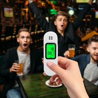 Détecteur d'alcool portable rechargeable Type-C blanc avec affichage multi-unités et fonction de téléchargement des données