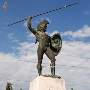 Scultura antica di grandi dimensioni in bronzo spartano statua del guerriero con scudo per la decorazione <span class=keywords><strong>samurai</strong></span> statua greca - Product Image 4