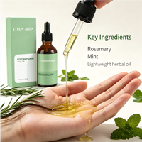 ETRUN Label pribadi minyak rambut nutrisi Rosemary Mint ketombe kontrol menghaluskan kulit kepala kering mengurangi rambut jatuh ujung terbelah