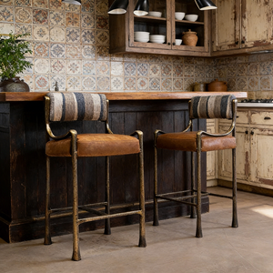 Taburete de <span class=keywords><strong>Bar</strong></span> Moderno de Lujo Ligero con Tapicería de Tela Tejida |   Silla de Barra con Estructura Metálica Estilo Industrial para Bares en Azoteas y Comedores de Lujo - Product Image 3