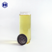 Canette transparente en PET de qualité alimentaire personnalisée de 350 ml/500 ml pour thé, café, jus, boissons énergisantes, soda - Anti-fuite et sans BPA