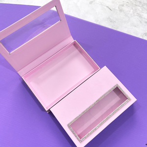 Caja de embalaje de lujo <span class=keywords><strong>rosa</strong></span> <span class=keywords><strong>con</strong></span> purpurina para <span class=keywords><strong>uñas</strong></span> postizas, <span class=keywords><strong>con</strong></span> logotipo privado y diamantes de imitación - Product Image 5