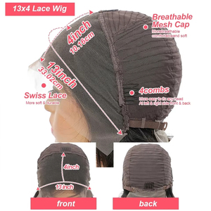 Perruque Bob Courte Lisse Brun <span class=keywords><strong>Chocolat</strong></span> 13x4 Lace Frontale <span class=keywords><strong>Cheveux</strong></span> Humains Vierge Remy Pré-Pluckée # 4 couleurs pour femmes - Product Image 6