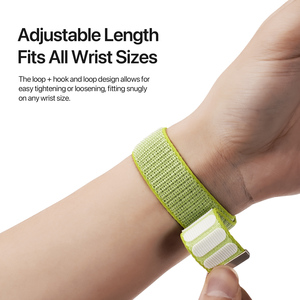 Bracelet de montre en nylon tissé élastique pour Apple Watch avec fermeture magnétique et style sport à boucle et crochets, bracelet de montre portable - Product Image 4