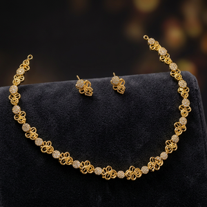 Elegant Gold Plated Hollow Disc Chain Necklace <b>Set</b> Flower CZ Stud Earrings Minimalist Daily Party Wear Fashion Jewelry - Product Image 3