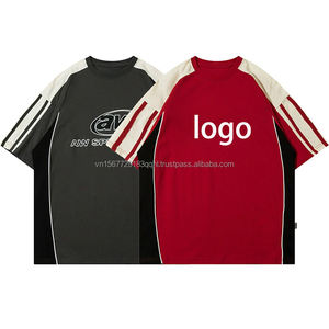 Camiseta Deportiva Retro Holgada para Parejas, Personalizada con Estampado, Moda Urbana, Marca de Moda, Estilo Vintage, Ropa Urbana Personalizada, Transpirable y de Secado Rápido - Product Image 1