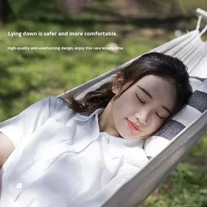 2026 थोक लक्जरी आउटडोर स्विंग पोर्टेबल सिंगल डबल कैंपिंग एंटी-रोलोवर पिकनिक कैनवास को लटकाना - Product Image 2
