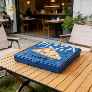 Boîte à pizza en carton ondulé à coins renforcés avec logo imprimé personnalisé, boîte de cuisson fine de qualité supérieure en carton enduit d'<span class=keywords><strong>argile</strong></span> de qualité <span class=keywords><strong>alimentaire</strong></span> pour plats à emporter - Product Image 1