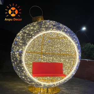 Iluminación <span class=keywords><strong>de</strong></span> arco <span class=keywords><strong>de</strong></span> bola Led <span class=keywords><strong>gigante</strong></span> 3D para decoración <span class=keywords><strong>de</strong></span> calles comerciales, esferas navideñas grandes para exteriores con luces para Centro Comercial - Product Image 2