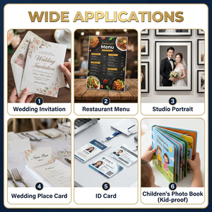 Papier <span class=keywords><strong>photo</strong></span> double face en PET incassable, résistant aux déchirures, papier <span class=keywords><strong>photo</strong></span> RC pour impression de menus de restaurant, invitations de mariage - Product Image 4