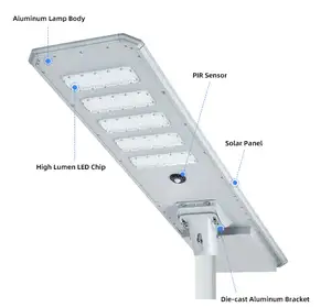 BAT remote control lampu jalan solar, lampu jalan led tenaga surya semua dalam satu, lampu jalan lumens tinggi