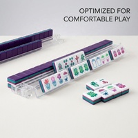Mahjong moderne de luxe pliable à quatre couches, mini portable pour 4 joueurs, avec tuiles en acrylique pour usage universel, 160 tuiles de mahjong américaines