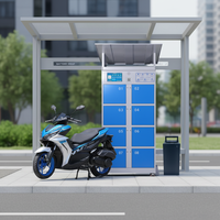 Gabinete Inteligente para Intercambio de Baterías Solares IoT, 8 Ranuras, Exterior, IP54, Carga PD, Monitoreo Remoto, para Negocios Comerciales de Scooters y Vehículos Eléctricos