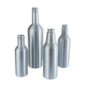 Metal viski şişesi 200ml 300ml 350ml 1L alüminyum bira şişesi boş özel logo baskı votka içme içecek şişesi