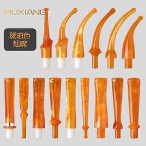 Muxiang Amber Acrylic Pipe Mouthpiece Straight Type Durable Classic Smoking Pipe Accessory - Product Image 5